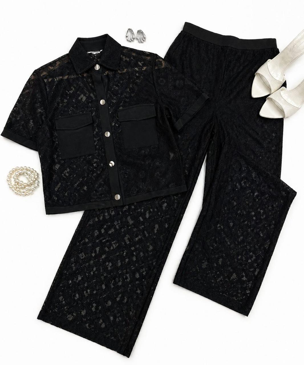 Conjunto de Encaje Manga Corta