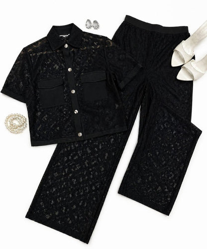 Conjunto de Encaje Manga Corta