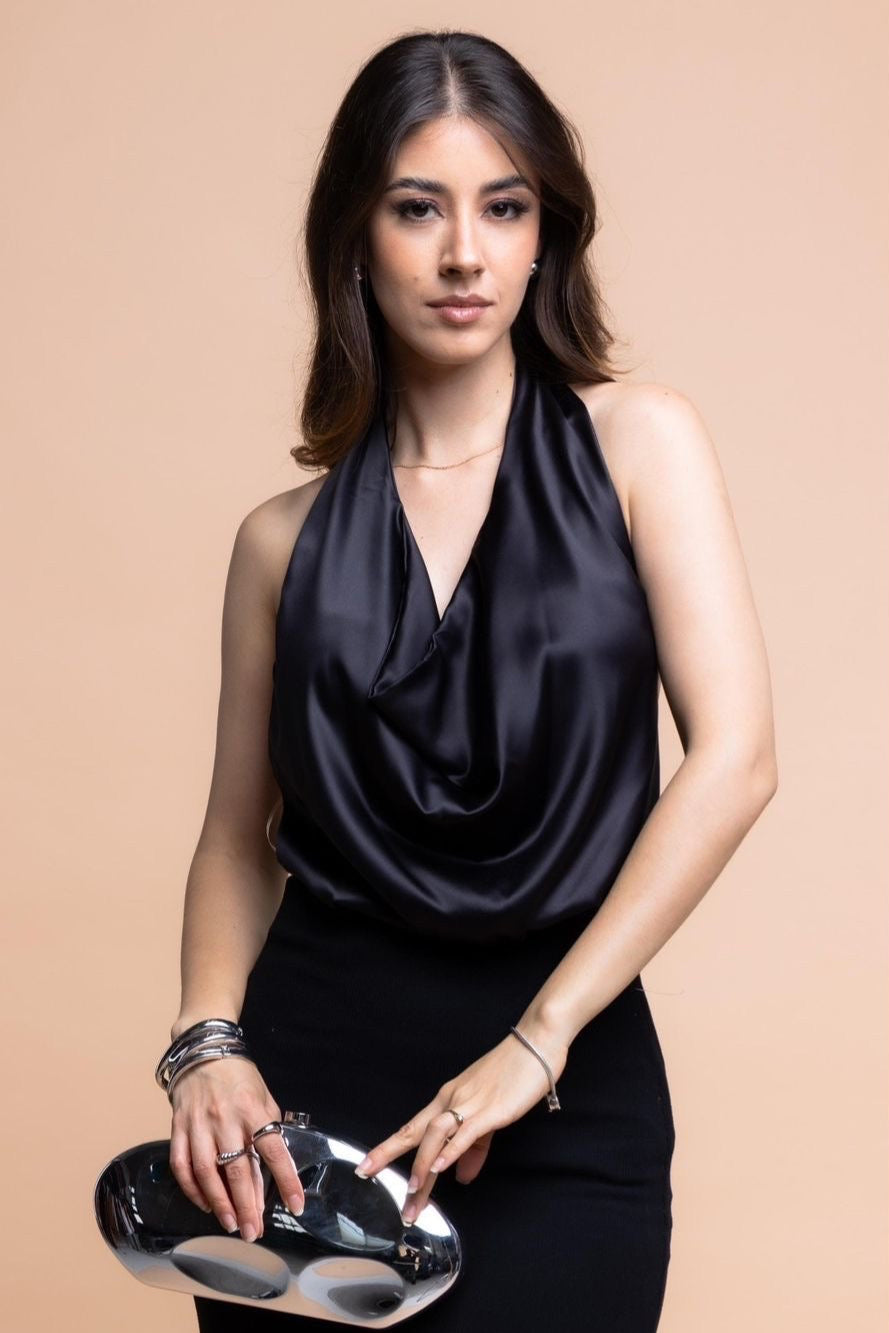 Blusa cuello cowl / halter