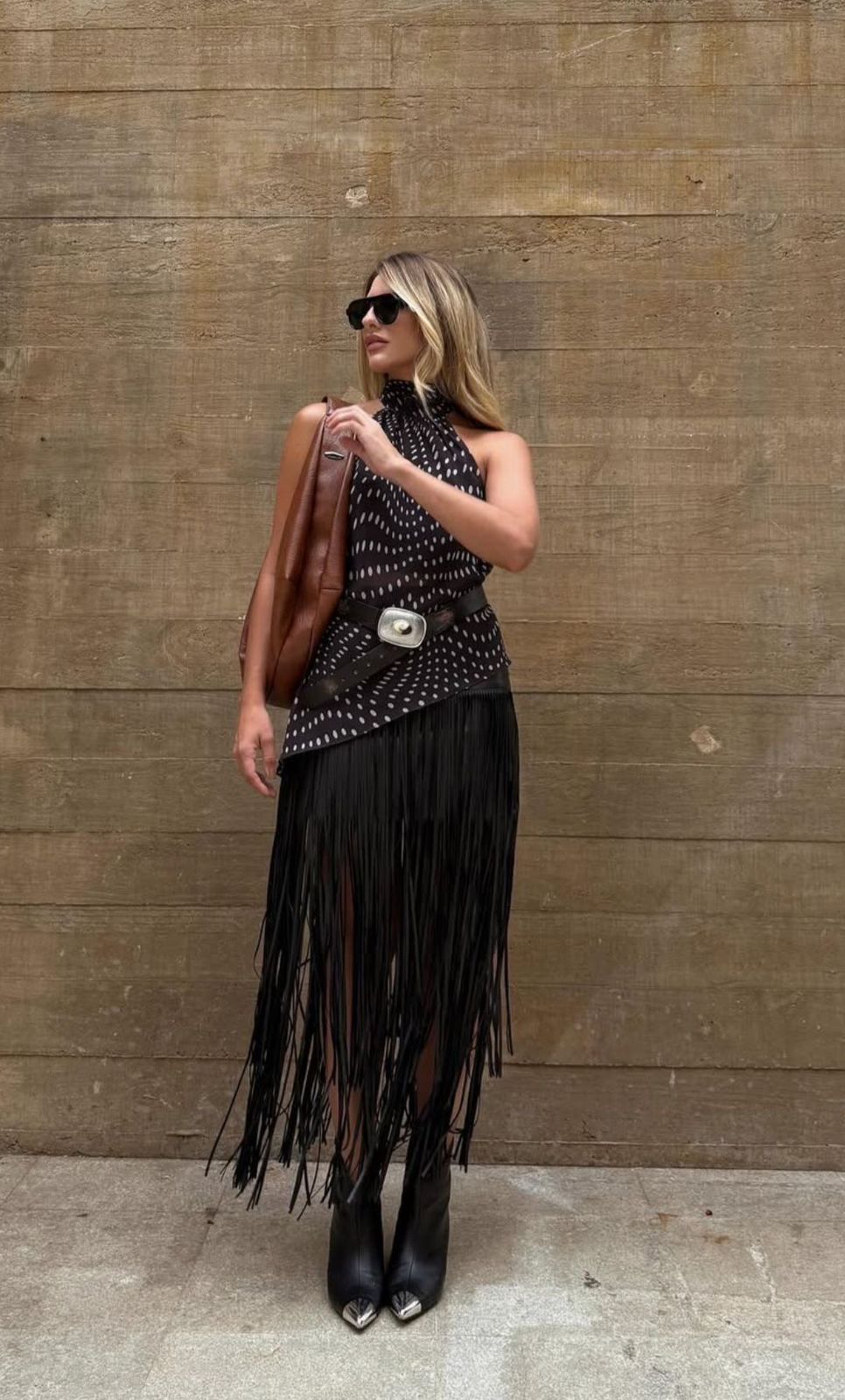 Falda Midi Flecos