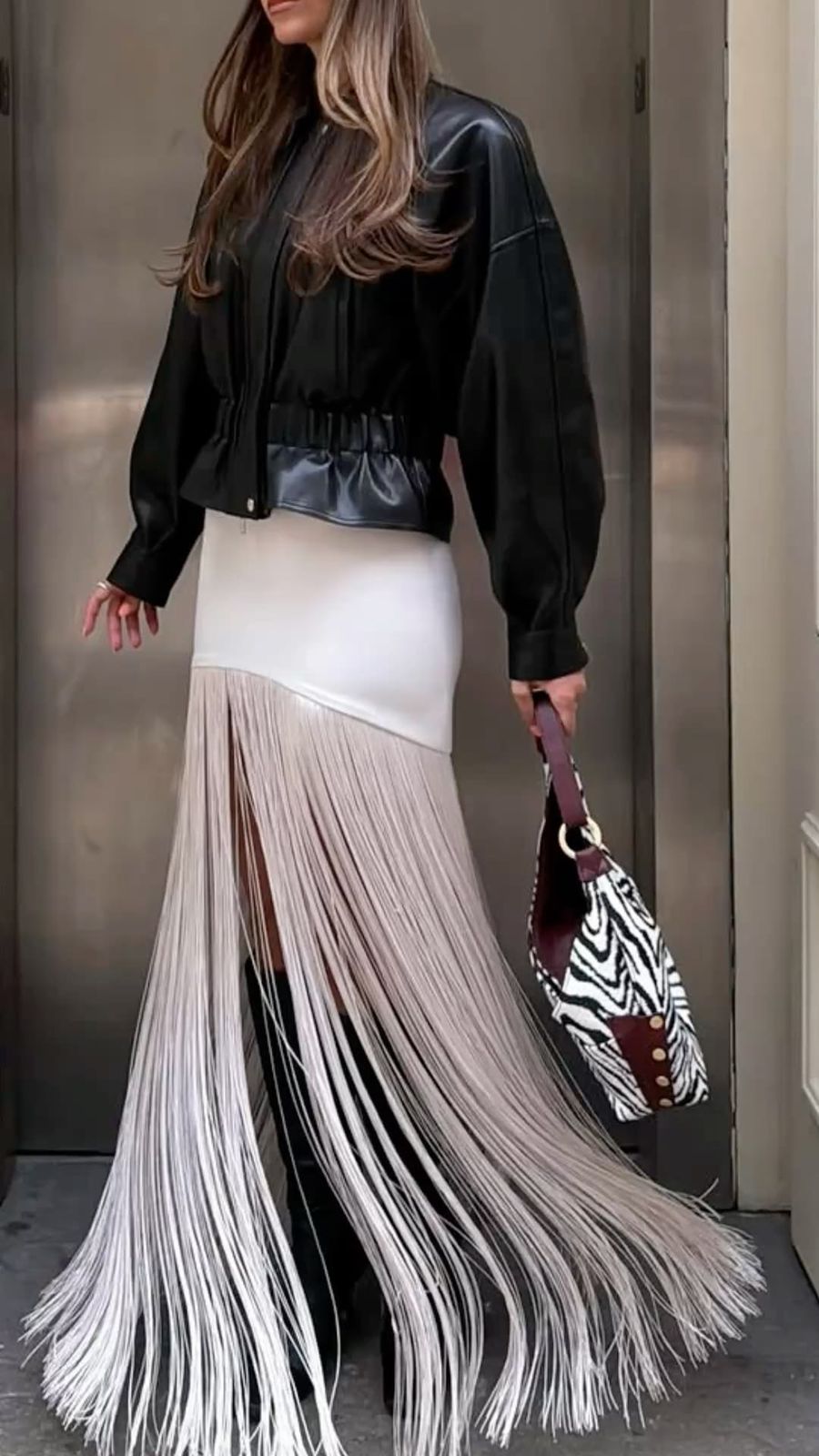 Falda Midi Flecos