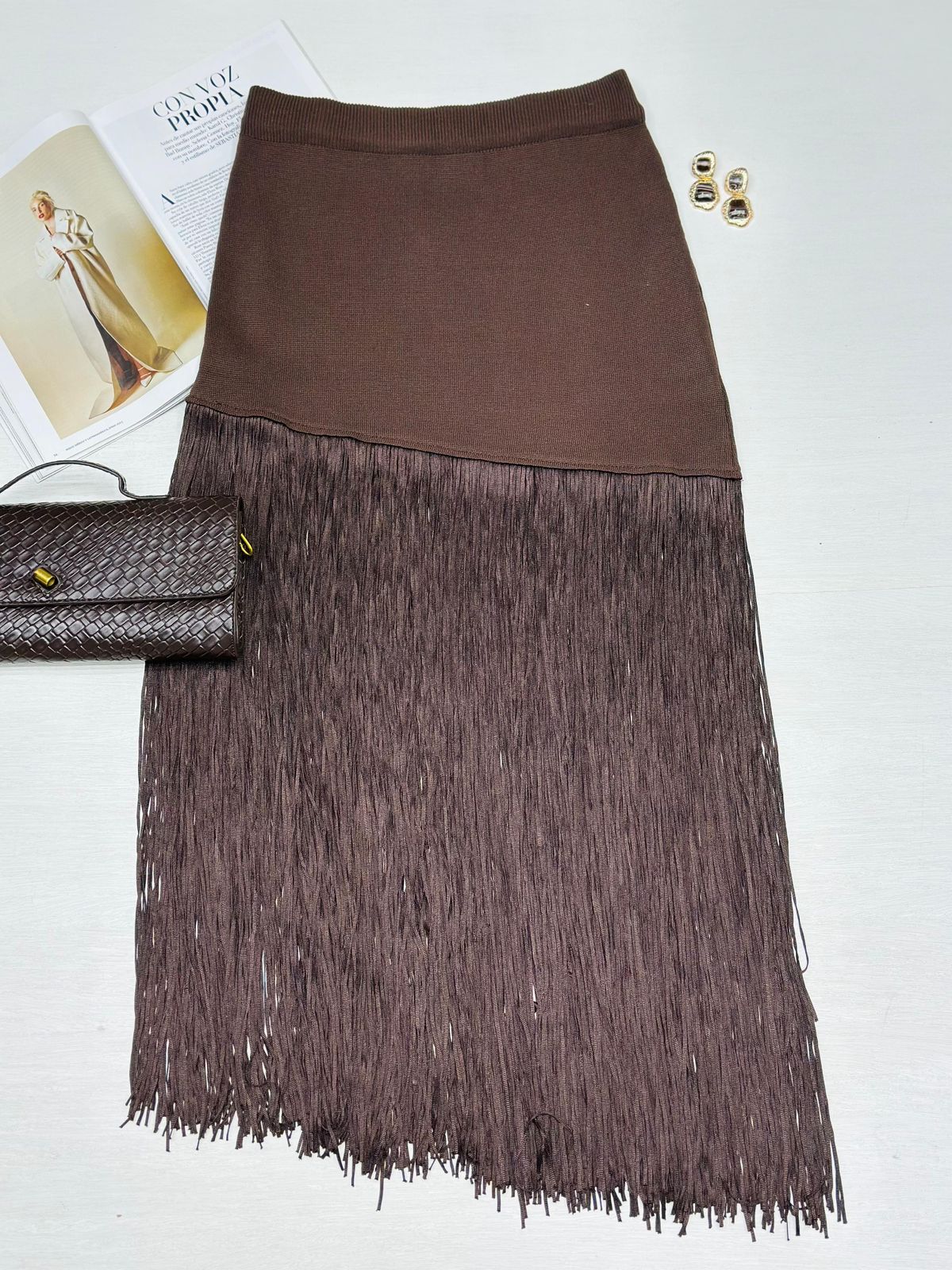 Falda Midi Flecos