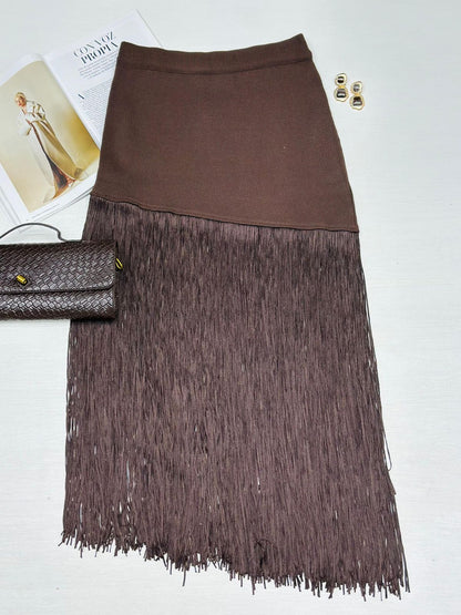 Falda Midi Flecos