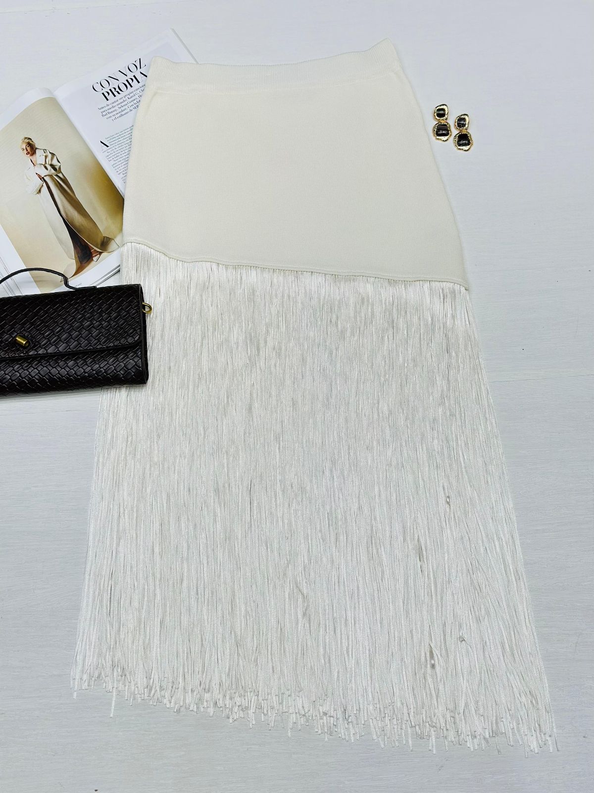 Falda Midi Flecos