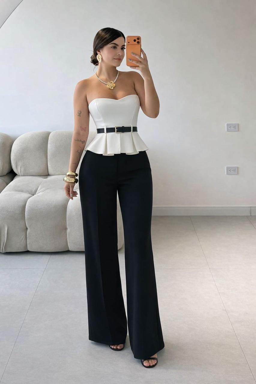 Palazzo Strapless con Cinto