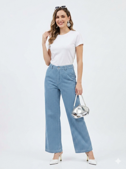 Pantalón de mezclilla a rayas