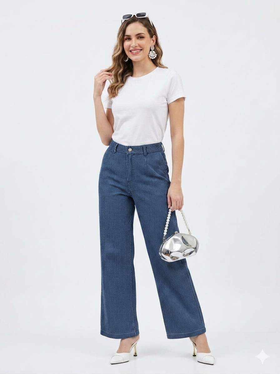 Pantalón de mezclilla a rayas