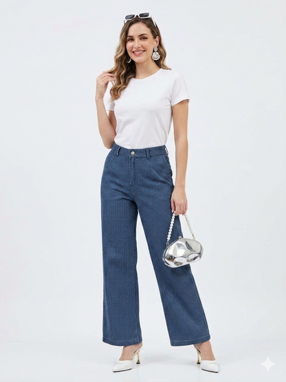Pantalón de mezclilla a rayas