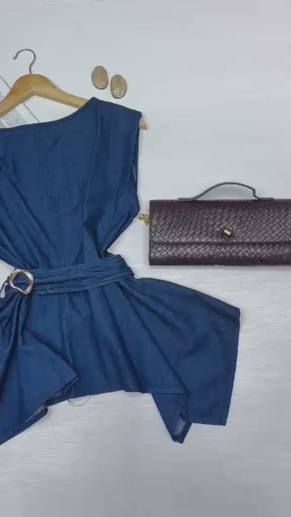 Blusa Mezclilla Hebilla Metálica