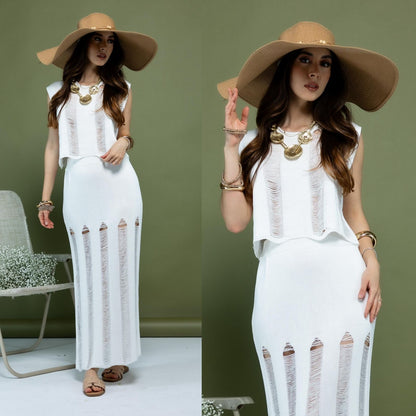 Set Falda y Blusa Rasgada