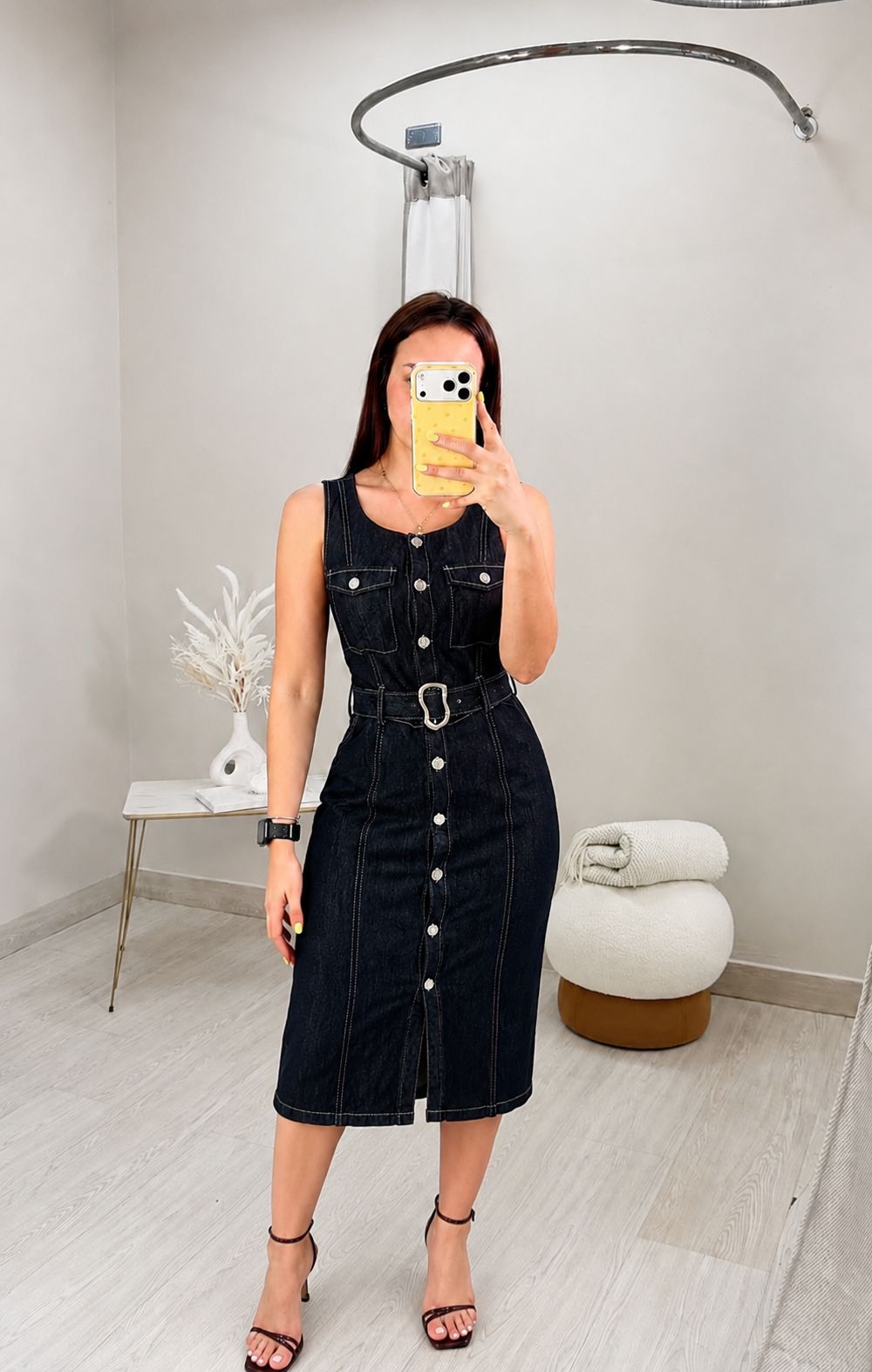 Vestido Midi Mezclilla Botones