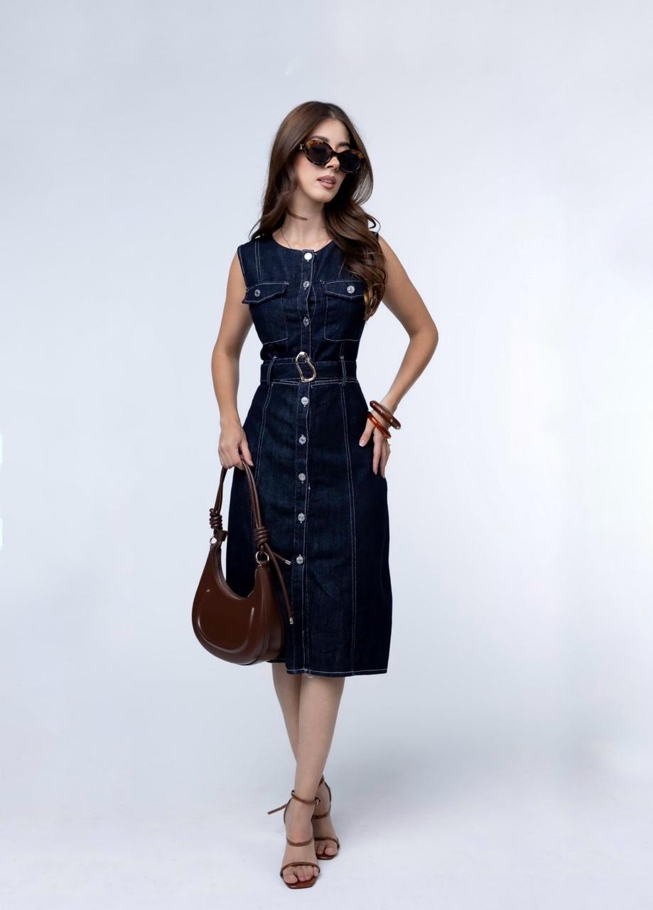 Vestido Midi Mezclilla Botones