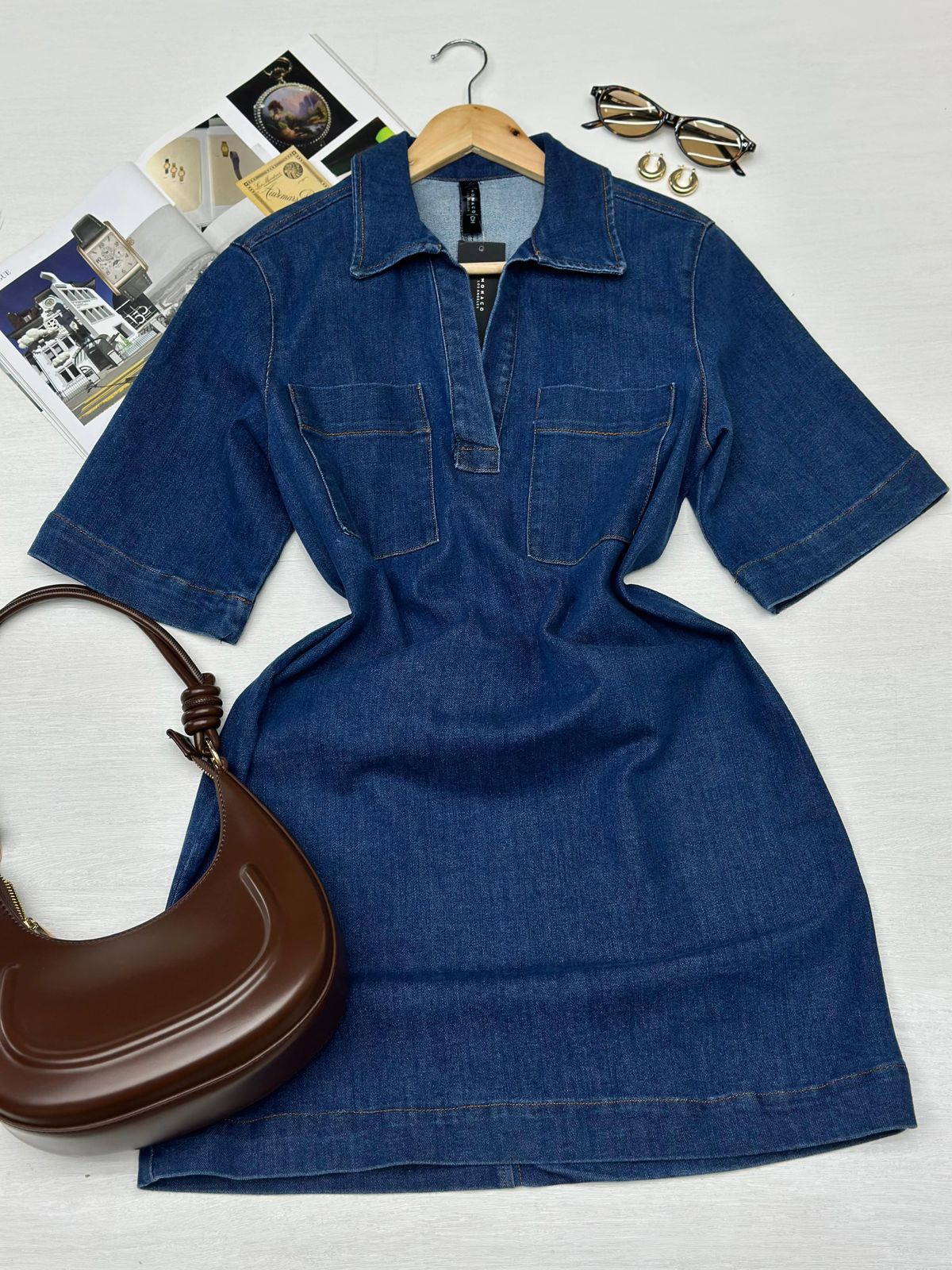 Vestido Corto Polo Mezclilla