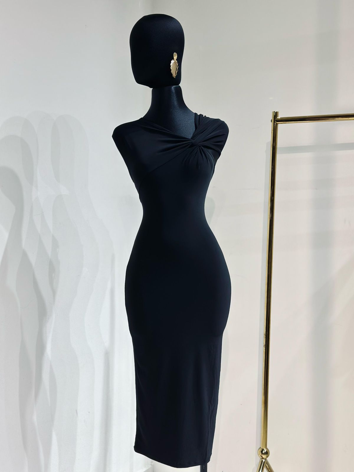 Vestido Ribbed Detalle en Hombro