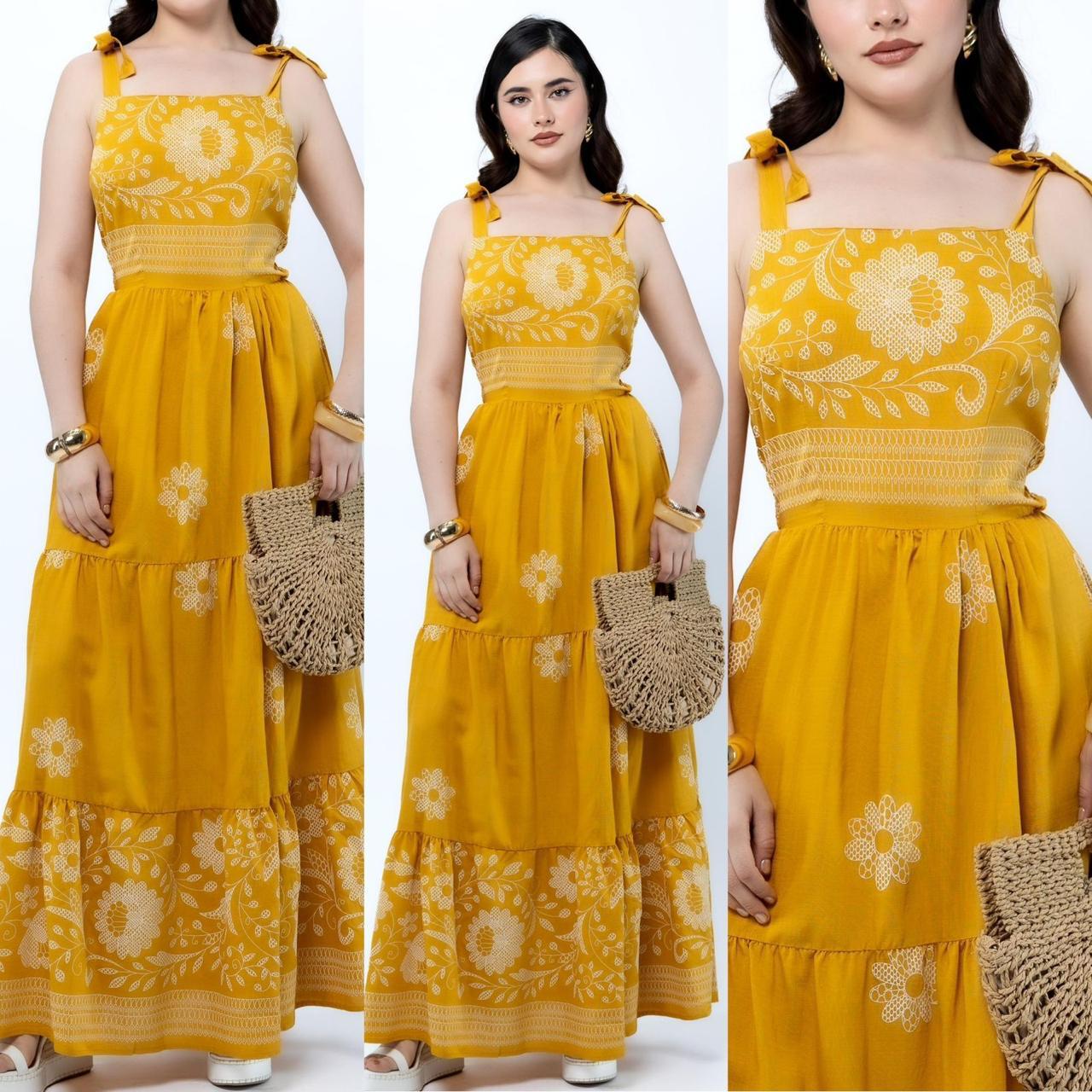 Vestido de tirantes con estampado de verano