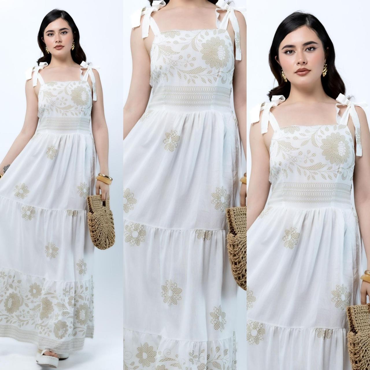Vestido de tirantes con estampado de verano