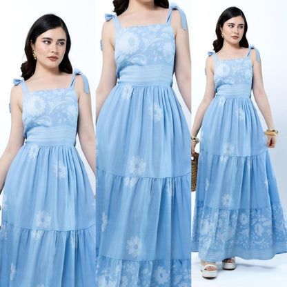 Vestido de tirantes con estampado de verano